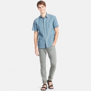 UNIQLO优衣库 男装麻棉衬衫