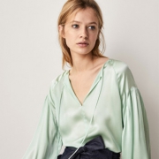 历史低价：Massimo Dutti 女装打结设计丝质罩衫