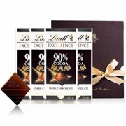 Lindt瑞士莲 特醇排装90%黑巧克力4块400g