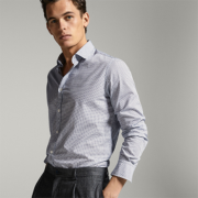 Massimo Dutti 男士修身全棉细印花衬衫