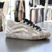 Golden Goose silver glitter star and flag女款小脏鞋