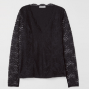 性感蕾丝！H＆M 女装新款长袖蕾丝上衣