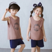 纯棉夏季儿童背心套装