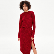 ZARA TRF女装开叉装饰提花连衣裙