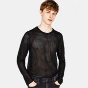 Bershka巴适卡 男士网眼针织衫