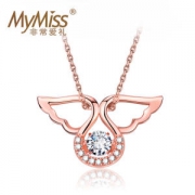 Mymiss 银镀玫瑰金项链 施华洛世奇水晶