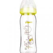 pigeon 贝亲 AA151 Disney系列 自然实感宽口径玻璃彩绘奶瓶 240ml L奶嘴