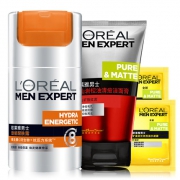 欧莱雅（LOREAL）  男士劲能醒肤露50ml 赠洁面膏50ml+水凝露小样2袋