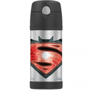 膳魔师 THERMOS 不锈钢 时尚保温杯 蝙蝠侠VS超人  黑色 355ml