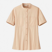 UNIQLO优衣库 女装TM优质长绒棉立领衬衫