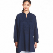 UNIQLO优衣库 女装全棉绣花长衫