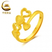 China Gold 中国黄金 GA0R004 心心相印足金戒指 3.24g 937.8元包邮（需用券）