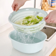 千良 双层洗菜沥水篮篮