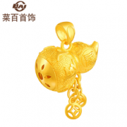 菜百首饰 黄金吊坠 足金六字箴言福禄葫芦吊坠 计价 祈福系列 足金 约3.57克