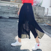 6号0点：韩都衣舍 2018新款女装九分雪纺休闲裤