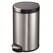 EKO 脚踏开盖式 超静音 欧式不锈钢垃圾桶 5L