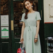 茵曼 女收腰显瘦连衣裙