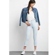 forever21 高腰修身小脚牛仔九分裤