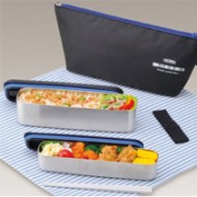 THERMOS膳魔师不锈钢学生午餐饭盒2级815ml DSA-801WBK便当盒