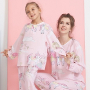 可做亲子装！ 女童卡通睡衣居服套装