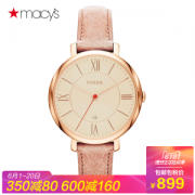化石 Fossil 时尚款 真皮表带 女防水石英表