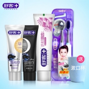 舒克 早晚美白清新 牙膏牙刷套装