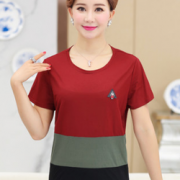 休闲大方！中老年女装T恤裤子套装