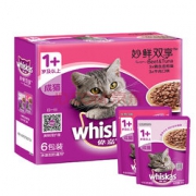 whiskas 伟嘉 猫粮 牛肉+金枪鱼味 85g*6包