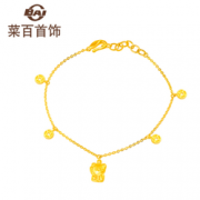CBAI 菜百首饰 9AAB2028 时尚可爱招财猫足金手链 4.54g 1275.92元包邮（用券）