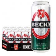 德国进口  Beck's 贝克 啤酒 500ml*24听  整箱装