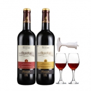 罗莎 干红葡萄酒 750ml*2 送高脚杯2个+开瓶器