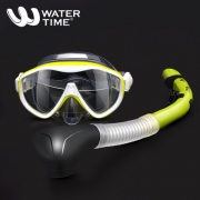 欧盟CE认证！旅游浮潜必备，watertime 包裹式专业浮潜面镜+全干式呼吸管