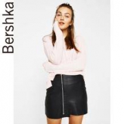 Bershka女士 保暖打底休闲开叉粉色针织衫 06841187141