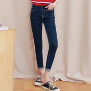 韩都衣舍 夏装新款女修身小脚牛仔裤