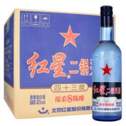 红星 红星蓝瓶二锅头 绵柔8陈酿 43度 500ml*12瓶 整箱装 *2件