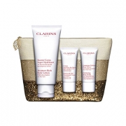 娇韵诗（Clarins）  乳木果身体乳套装（身体乳200ml+手霜30ml+磨砂乳30ml）赠化妆包
