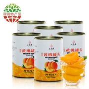汇尔康 新鲜糖水黄桃水果罐头 425g*6罐整箱