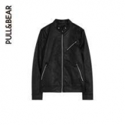 直降一百六：PullandBear 男士人造革机车夹克