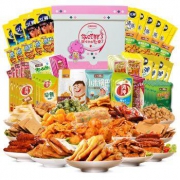 盐津铺子 膨化零食大礼包 19种76包 1320g *2件