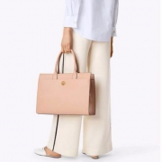 18年春夏新款，TORY BURCH KIRA 女士真皮托特包 $251.3（$359 下单7折）