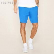MEN男士纯色抽绳斜纹短裤 FOREVER21男装
