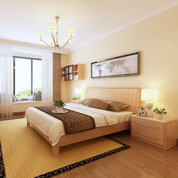 A家家具 枫木框架结构 简约双人床 150*200cm