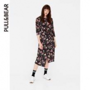 16日0点、历史低价： PULL＆BEAR 05391388 女士印花交叉设计连衣裙
