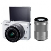 Canon 佳能 EOS M10 白色双头套机（15-45mm+55-200mm）