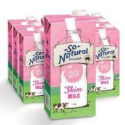 限广东、广西：So Natural 澳伯顿 脱脂纯牛奶 1L*12箱装