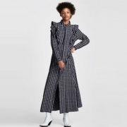 ZARA 女士格纹长版连衣裙