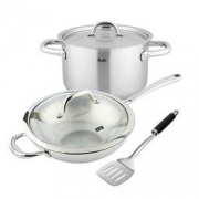 Fissler 菲仕乐 精巧单柄炒锅3件组 炒锅+汤锅+锅铲