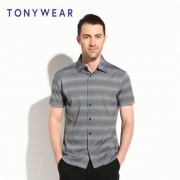 Tony Wear 汤尼威尔 男士全棉印花短袖衬衫 两色