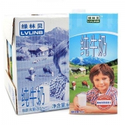 LVLINB 绿林贝 超高温灭菌UHT全脂纯牛奶 1L*6盒 *4件