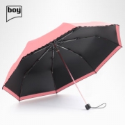 德国 boy 三折超轻 黑胶晴雨伞 UPF>50